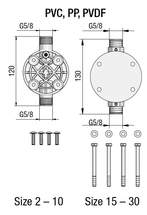 Spare Parts Kit, Replacement Dose Pump Head for Memdos Smart 2, PVC