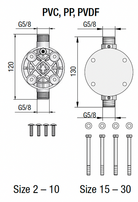 Spare Parts Kit, Replacement Dose Pump Head for Memdos Smart 15-30, PVC